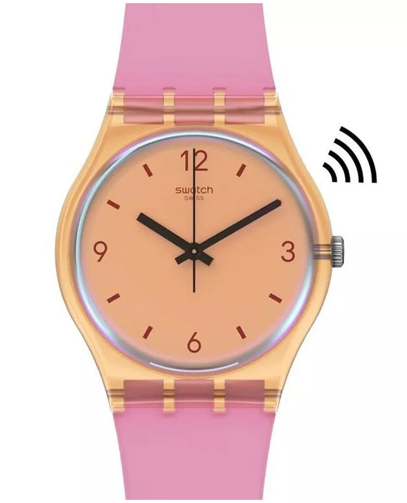 Swatch Swatch Gent Biosourced Swatch Pay! SO28O100-5300  SO28O100-5300 кварцевые женские часы бежевый циферблат, браслет силикон — вид спереди