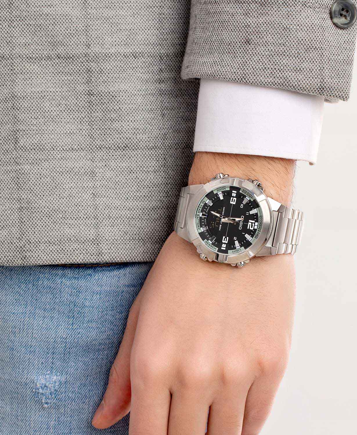 Casio Casio Collection AMW-870D-1AVDF (AMW-870D-1A) , наручные мужские часы фото под углом