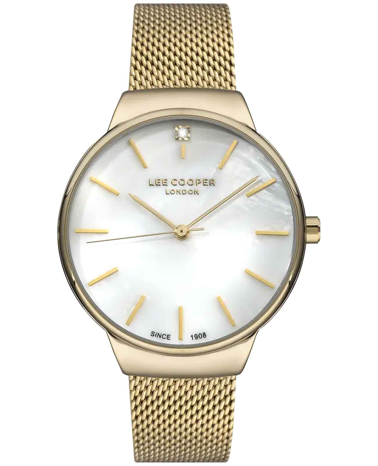 Lee Cooper Lee Cooper LC07343.130  LC07343.130 кварцевые женские часы перламутровый циферблат, браслет нержавеющая сталь с ip-покрытием — вид спереди