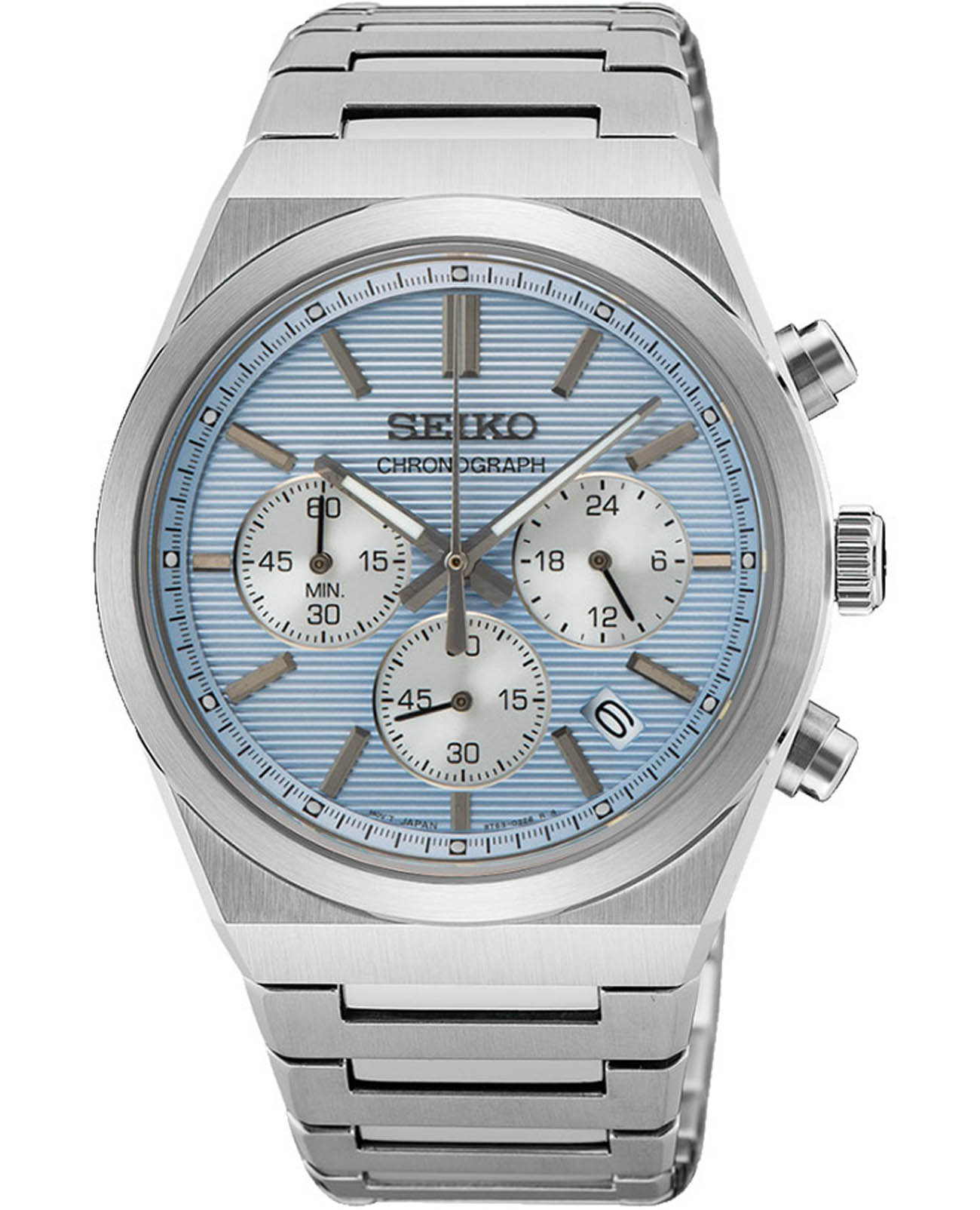 Seiko Seiko Conceptual Series Sports SSB459P1  SSB459P1 кварцевые мужские часы голубой циферблат, браслет нержавеющая сталь — вид спереди