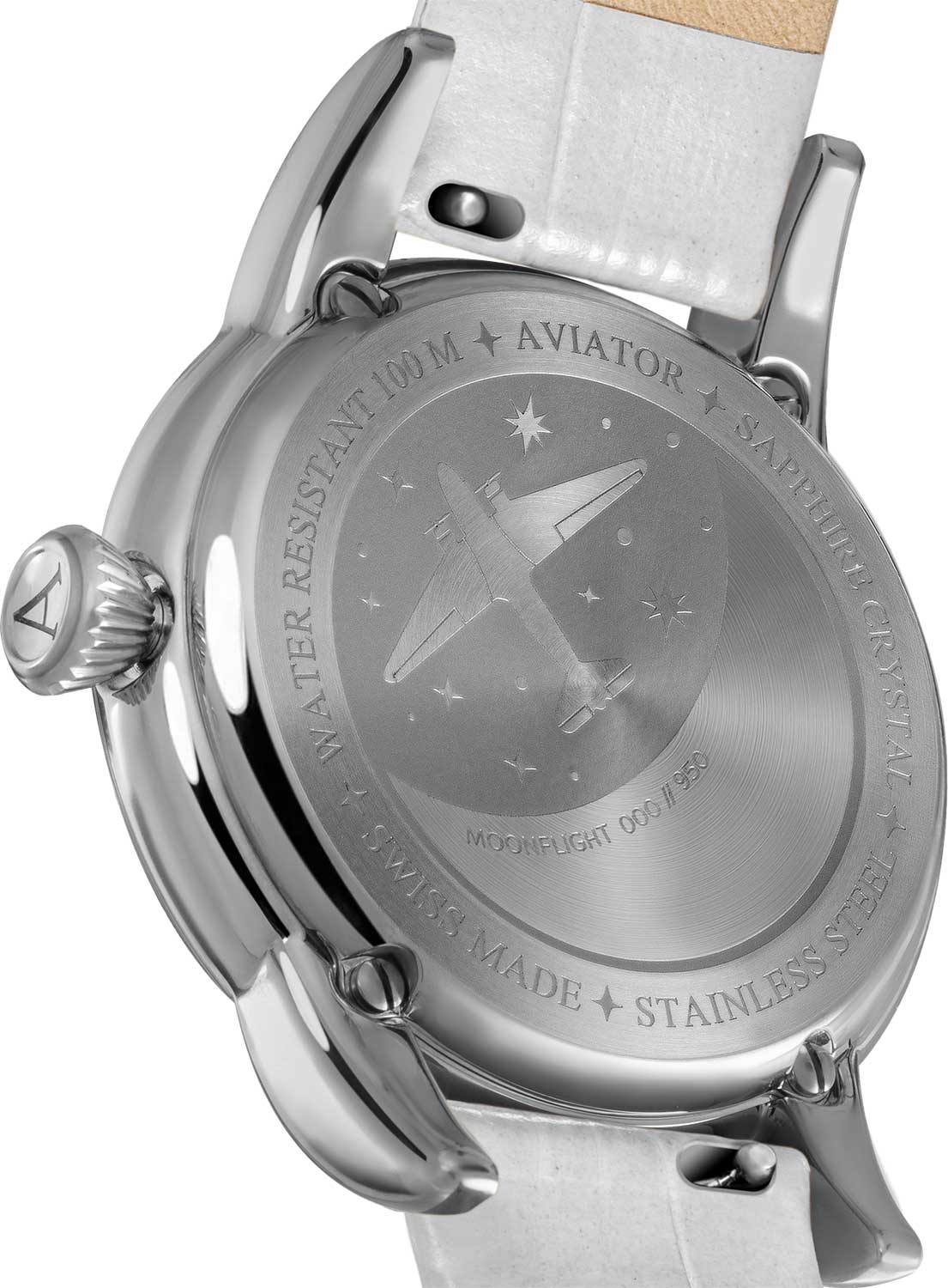 Оригинальные часы Aviator Aviator Douglas MoonFlight V.1.33.0.250.4 кварцевые калибр механизма ronda 708 общий вид