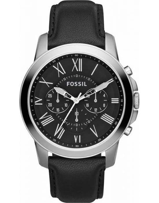 Fossil Fossil Bannon  FS4812IE  FS4812IE кварцевые мужские часы черный циферблат, браслет кожа + текстиль — вид спереди