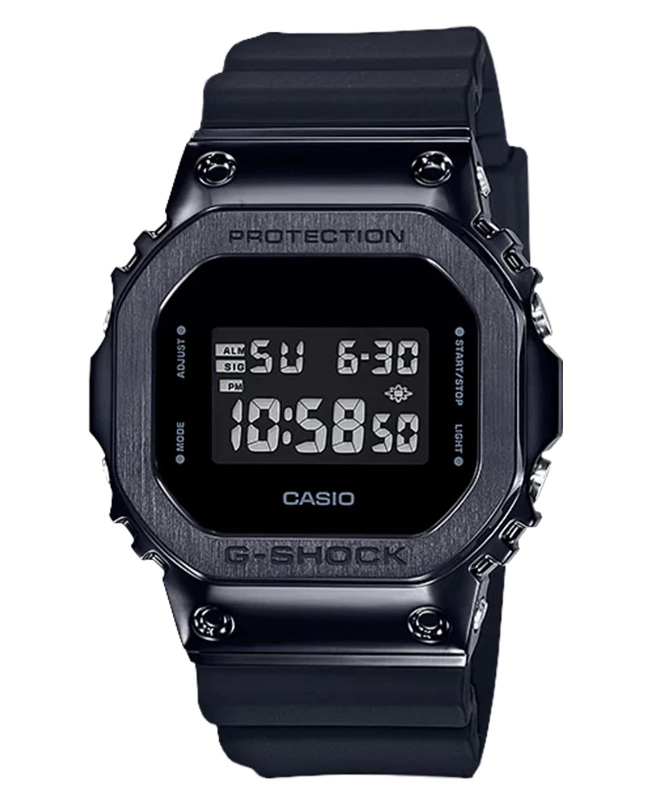 Casio Casio G-Shock GM-5600UB-1DR GM GM-5600UB-1DR электронные мужские часы черный циферблат, браслет пластик — вид спереди