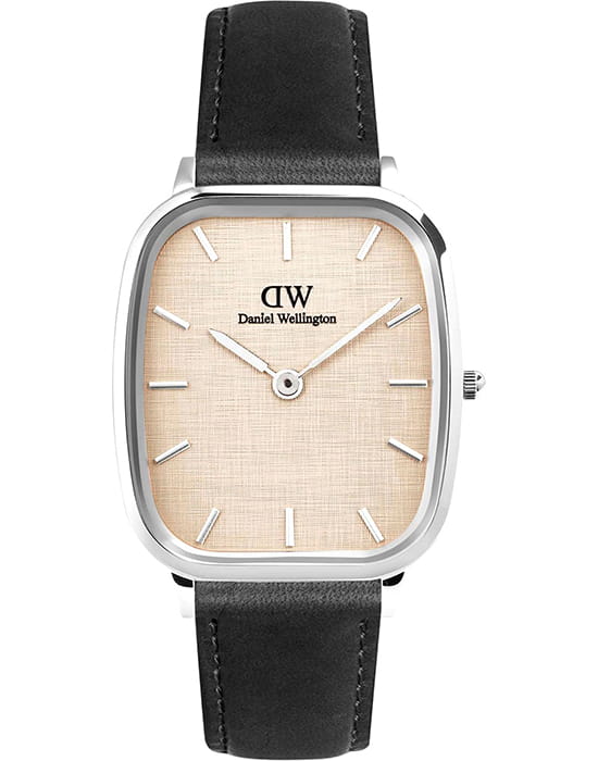 Daniel Wellington Daniel Wellington Marlon Sheffield Linen Silver DW00100813  DW00100813 кварцевые женские часы бежевый циферблат, браслет кожаный — вид спереди