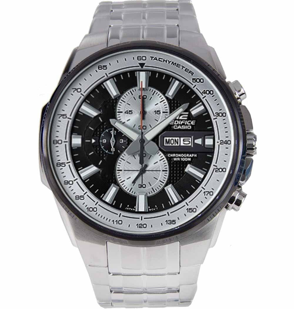 Casio Casio Edifice EFR-549D-1B EFR EFR-549D-1B кварцевые мужские часы черный циферблат, браслет нержавеющая сталь — вид спереди