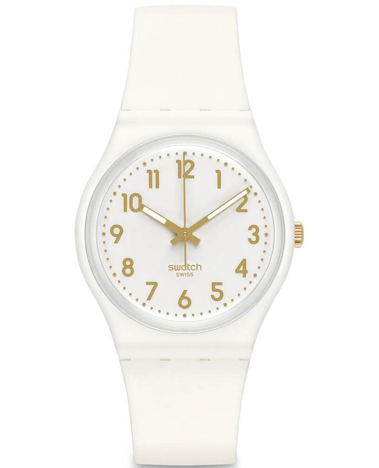 Swatch Swatch Gent SO28W106-S14  SO28W106-S14 кварцевые женские часы белый циферблат, браслет силикон — вид спереди