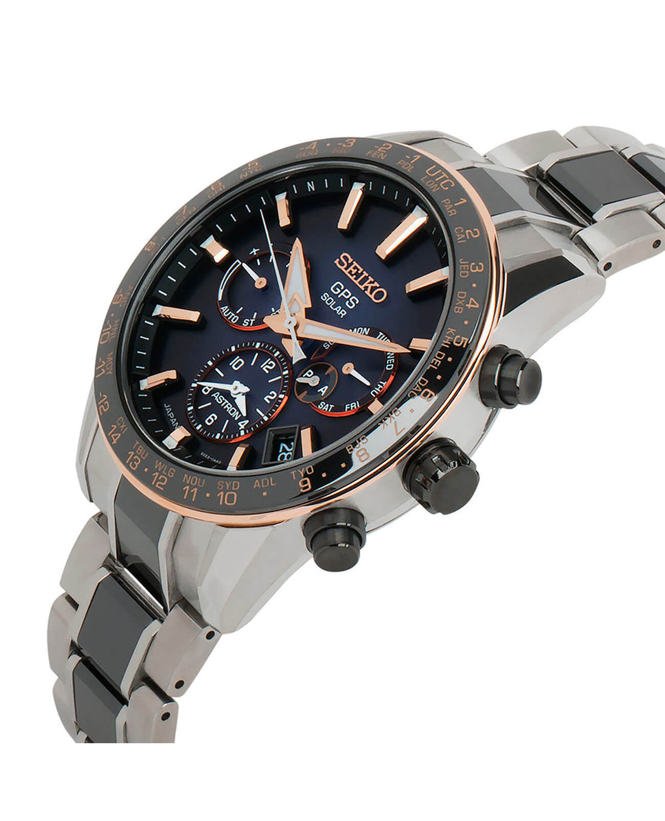 Seiko Seiko Astron GPS Solar SSH007J1 , наручные мужские часы фото под углом