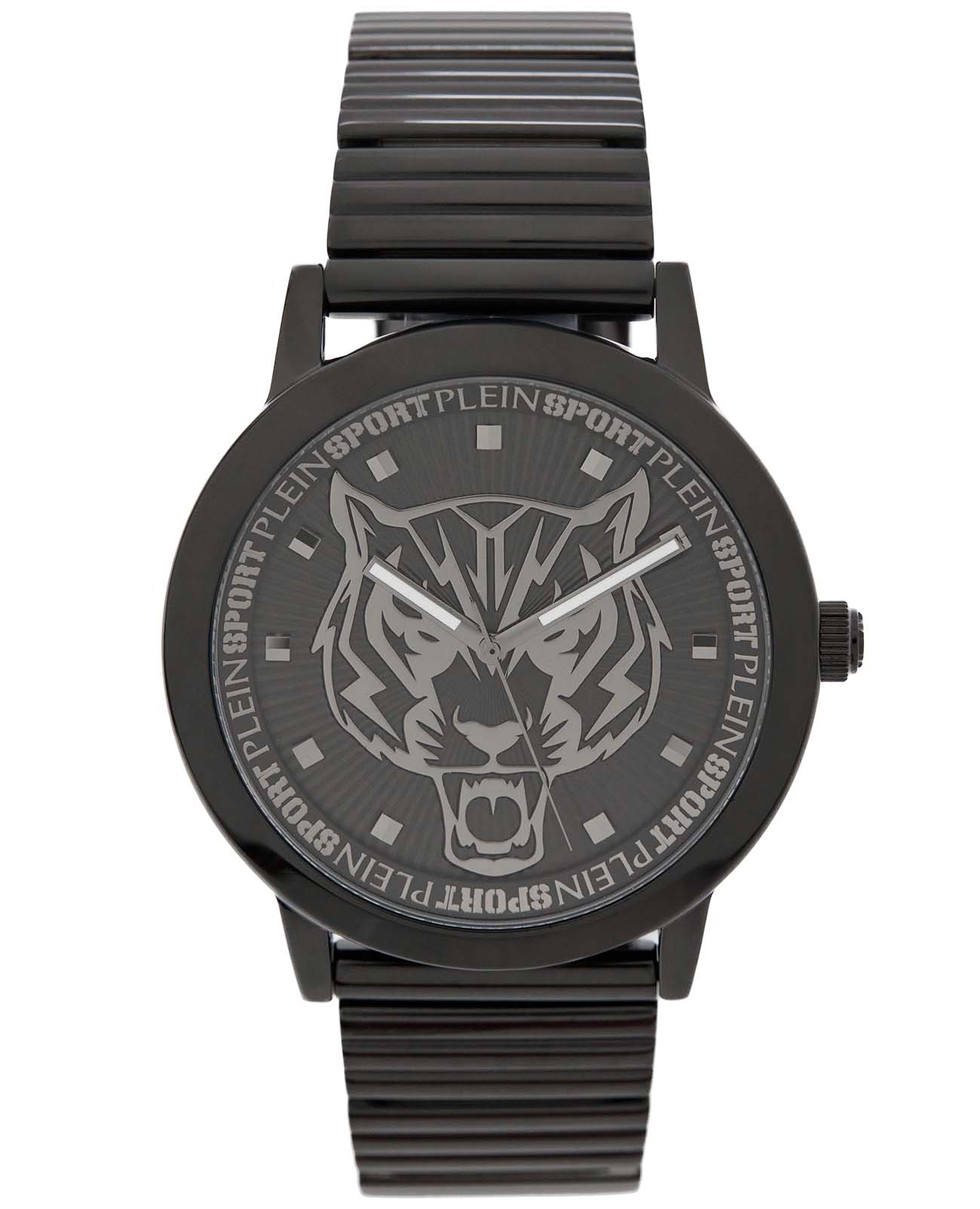 Plein Sport Plein Sport PSKDA0824  PSKDA0824 кварцевые мужские часы черный циферблат, браслет сталь с ip покрытием — вид спереди
