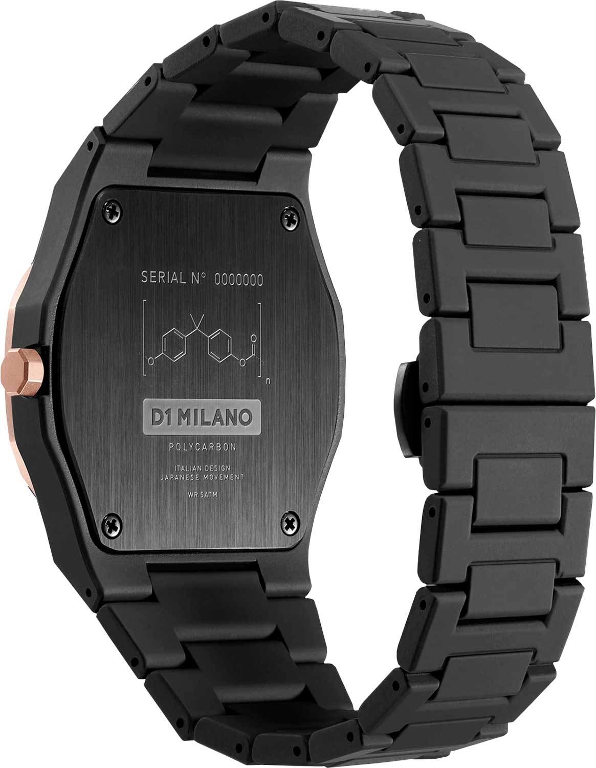 Оригинальные часы D1 Milano D1 Milano Polycarbon PCBJ15 кварцевые калибр механизма seiko общий вид