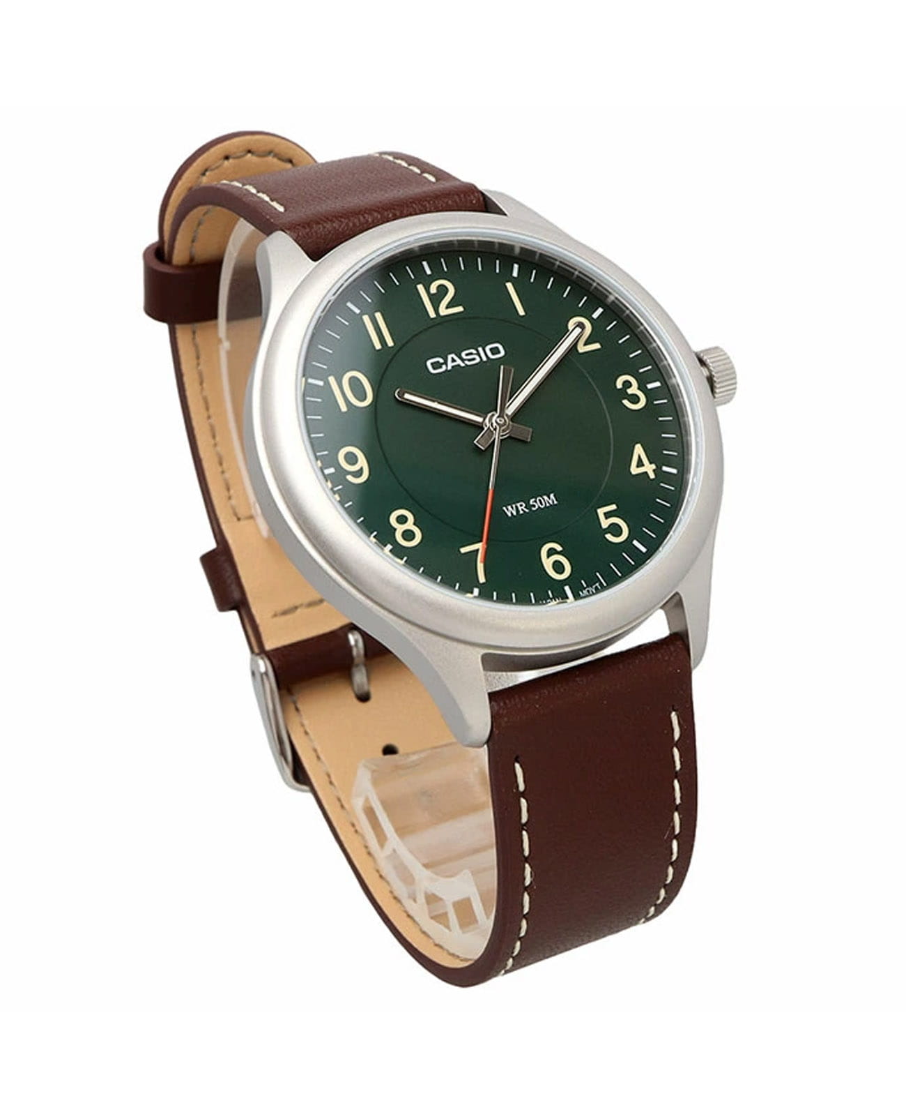 Casio Casio Collection MTP-B160L-3BVDF (MTP-B160L-3B), collection япония мужские часы на браслете кожаный боковой вид