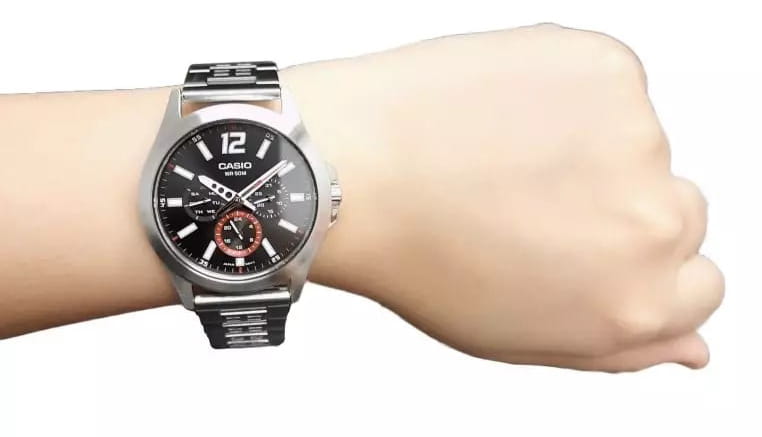 Casio Casio Collection MTP-E350D-1B , наручные мужские часы фото под углом