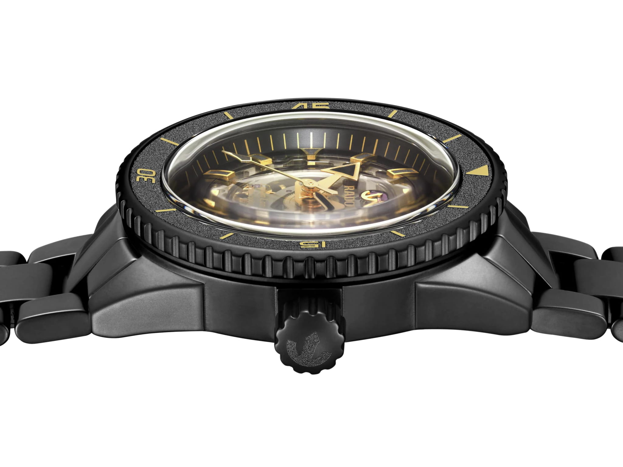 Rado Rado Captain Cook High-Tech Ceramic R32147162 механические мужские часы часы крупный план зеленый циферблата