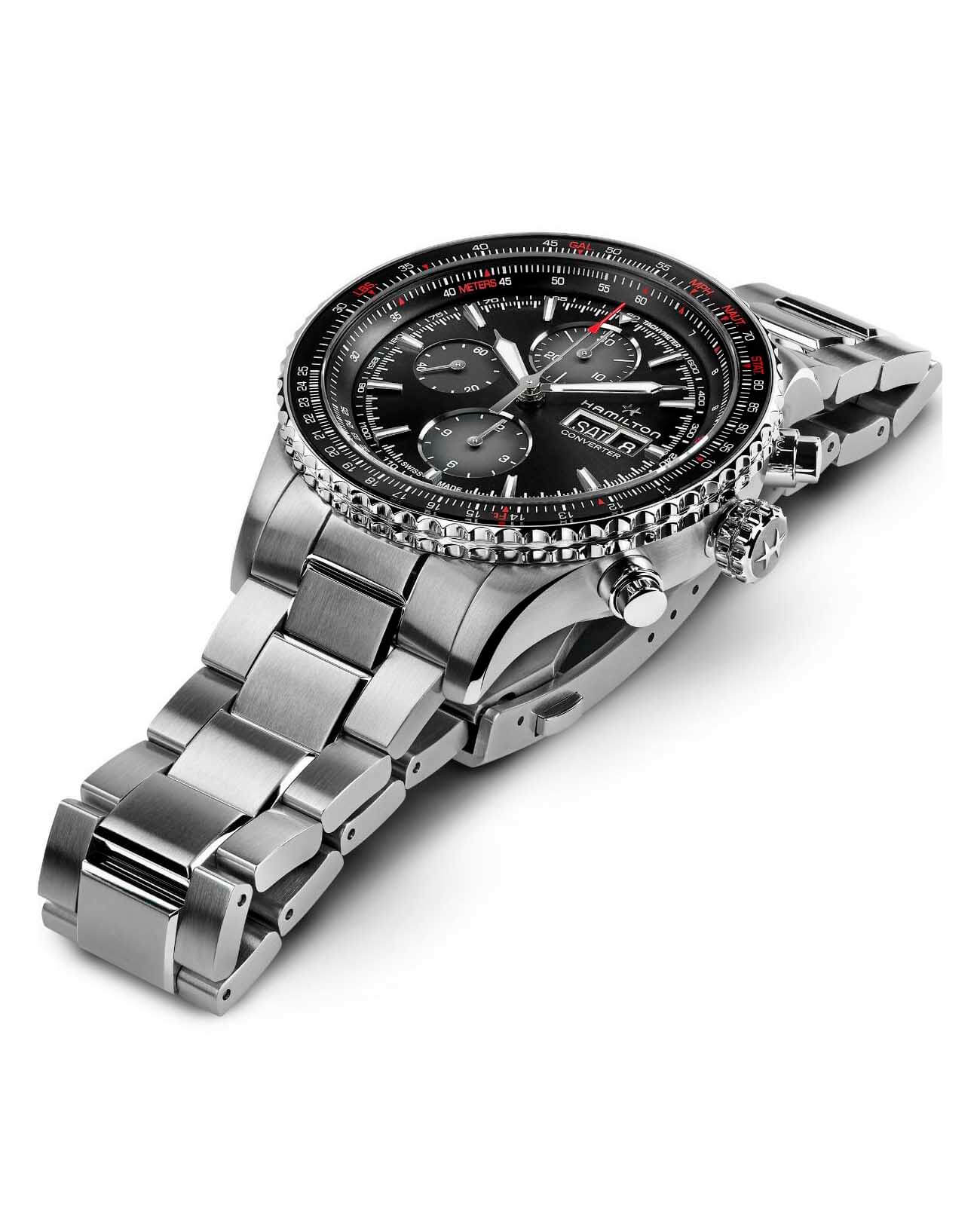 Hamilton Hamilton Khaki Aviation Converter H76726130 мужские часы черный циферблат на запястье