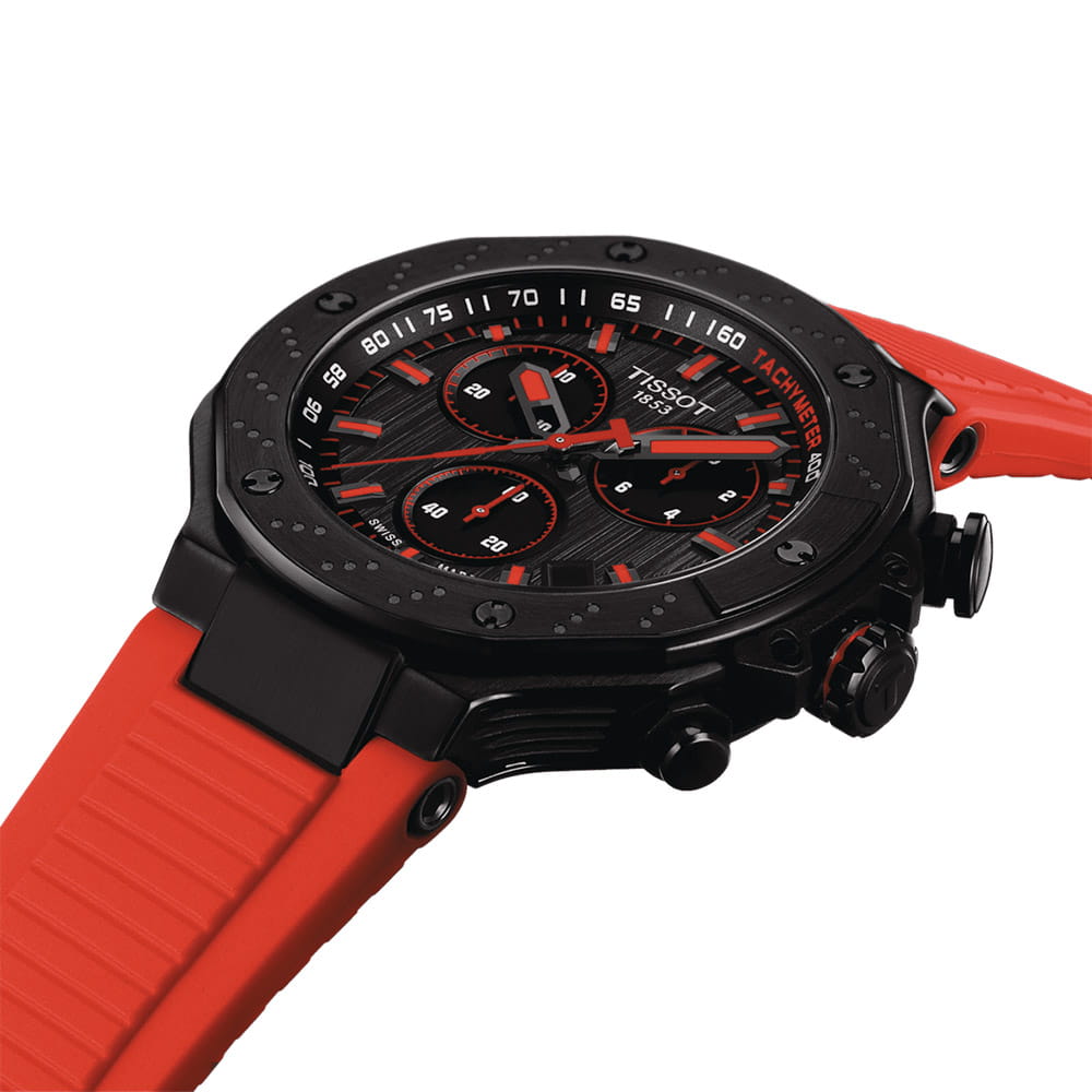 Tissot Tissot T-Race Quartz Chronograph T141.417.37.061.01 кварцевые мужские часы часы крупный план антрацитовый циферблата