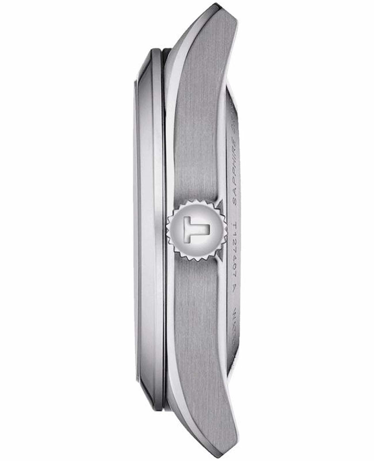 Tissot Tissot Gentleman Powermatic 80 Silicium T127.407.11.351.00, t-classic швейцария мужские часы на браслете нержавеющая сталь боковой вид