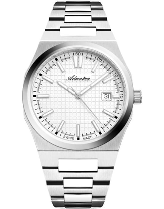 Adriatica Adriatica Multifunction A8326.5113Q  A8326.5113Q кварцевые мужские часы белый циферблат, браслет нержавеющая сталь — вид спереди