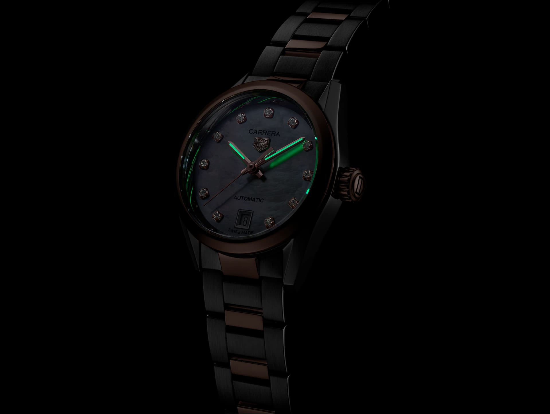 TAG Heuer TAG Heuer Carrera Date WBN2450.BD0569 женские часы перламутровый циферблат на запястье