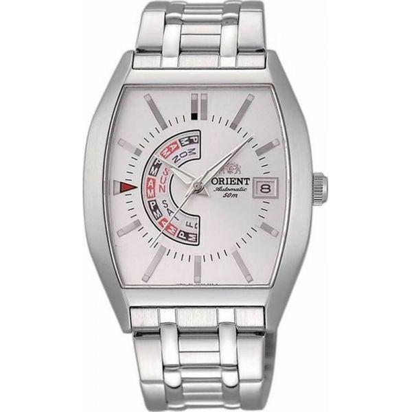 Orient Orient FNAA002W (FFNAA002W)  FFNAA002W механические мужские часы белый циферблат, браслет  — вид спереди