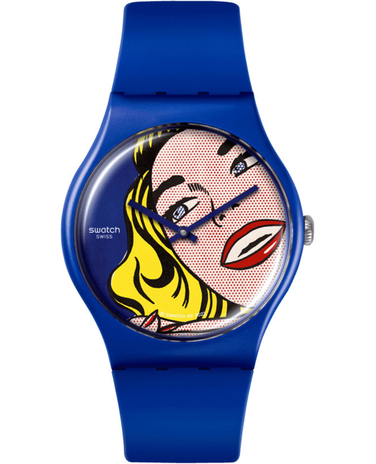 Swatch Swatch New Gent SUOZ352  SUOZ352 кварцевые женские часы синий циферблат, браслет силикон — вид спереди