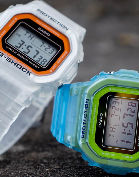 Casio DW-5600LS-7ER мужские часы застежка крупным планом