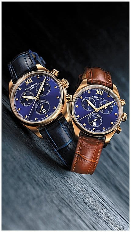 Certina Certina DS-8 Lady Chronograph C033.234.36.048.01, sport швейцария женские часы на браслете кожаный боковой вид