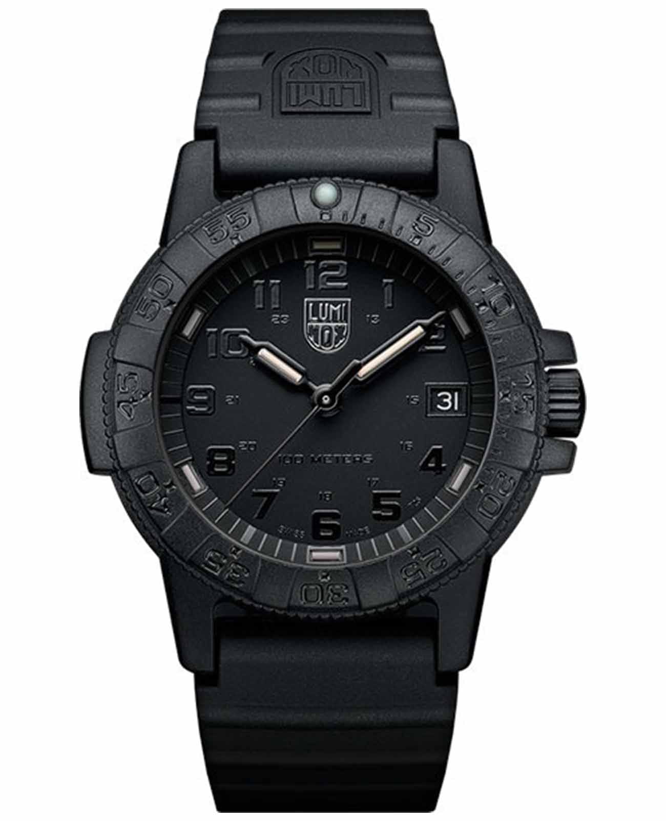 Luminox Luminox Leatherback Sea Turtle XS.0301.BO.L  XS.0301.BO.L кварцевые мужские часы черный циферблат, браслет силикон — вид спереди
