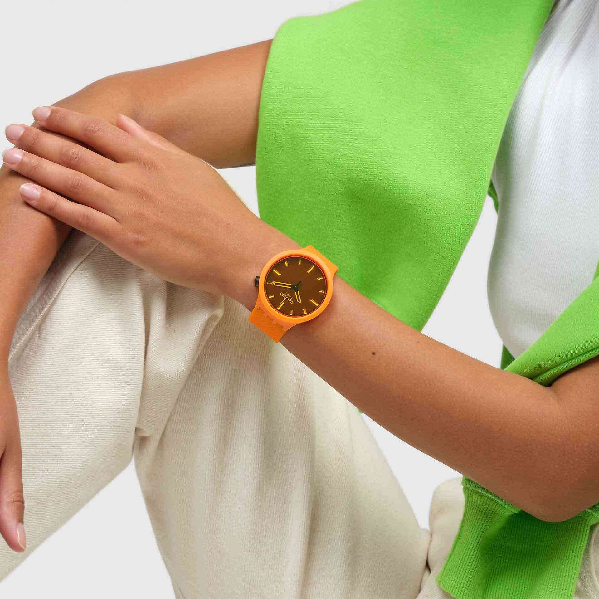 Оригинальные часы Swatch Swatch Big Bold Biosourced Standard SB05O102 кварцевые калибр механизма  общий вид
