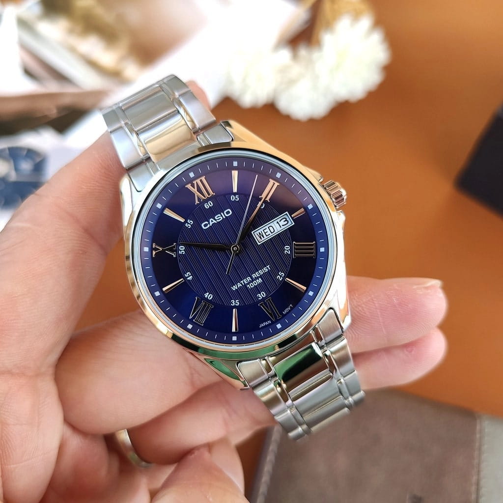 Casio Casio Collection MTP-1384D-2AVDF (MTP-1384D-2A)  - задняя крышка металл сталь корпуса, япония часы