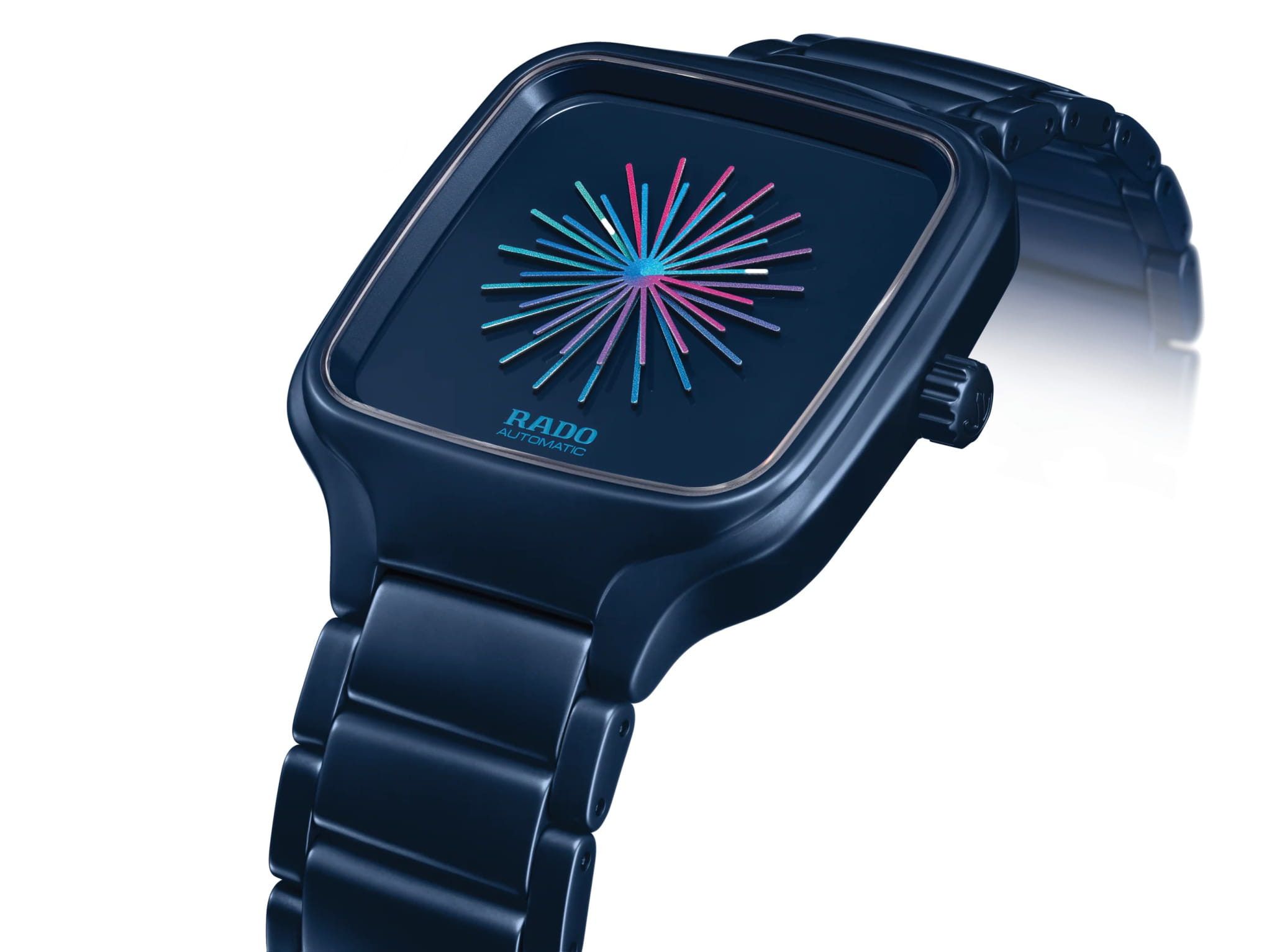 Rado Rado True Square Over the Abyss R27070202, true square швейцария мужские часы на браслете титан + высокотехнологичная плазменная керамика боковой вид