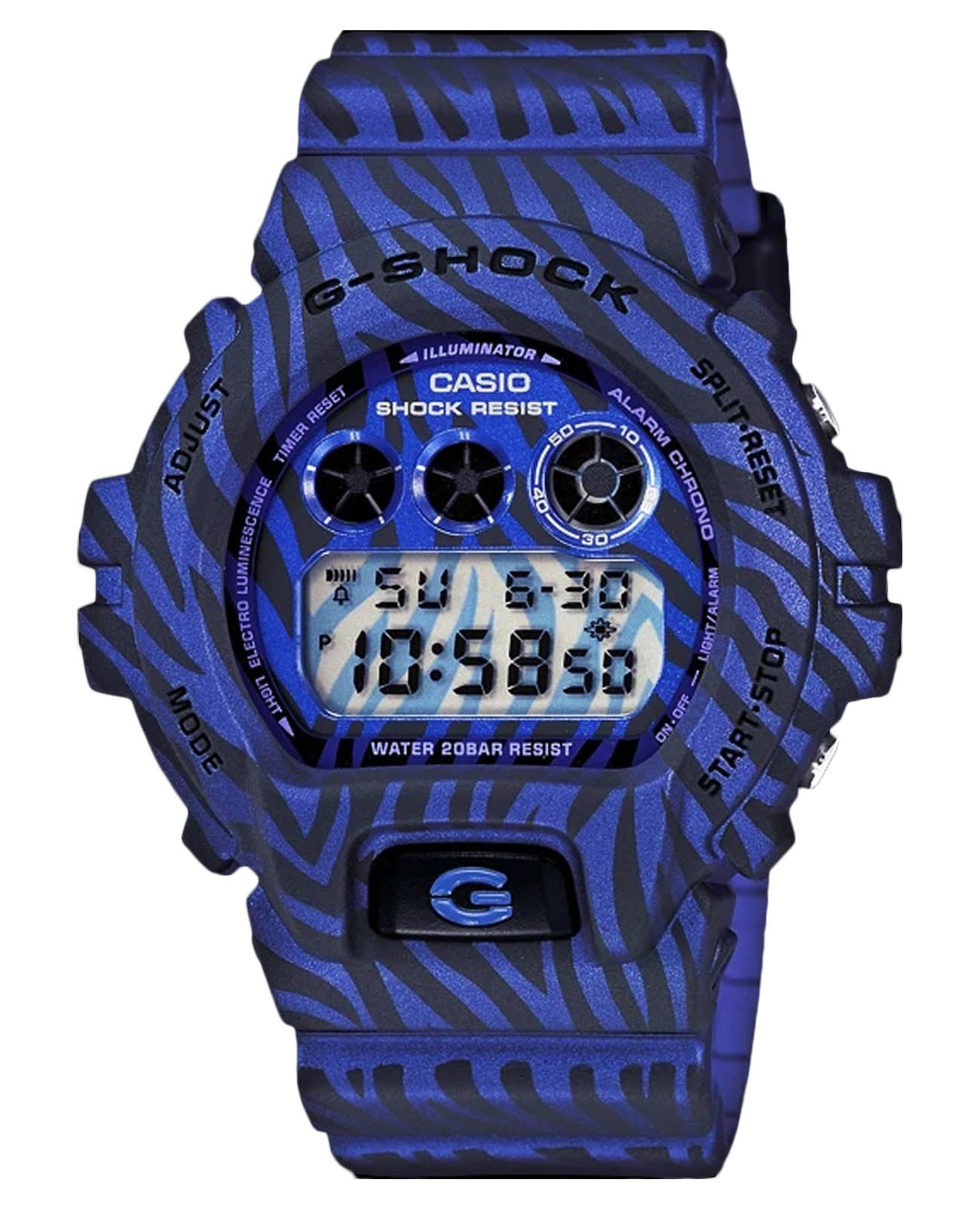 Casio Casio G-Shock DW-6900ZB-2DR  DW-6900ZB-2DR электронные мужские часы  циферблат, браслет пластик — вид спереди