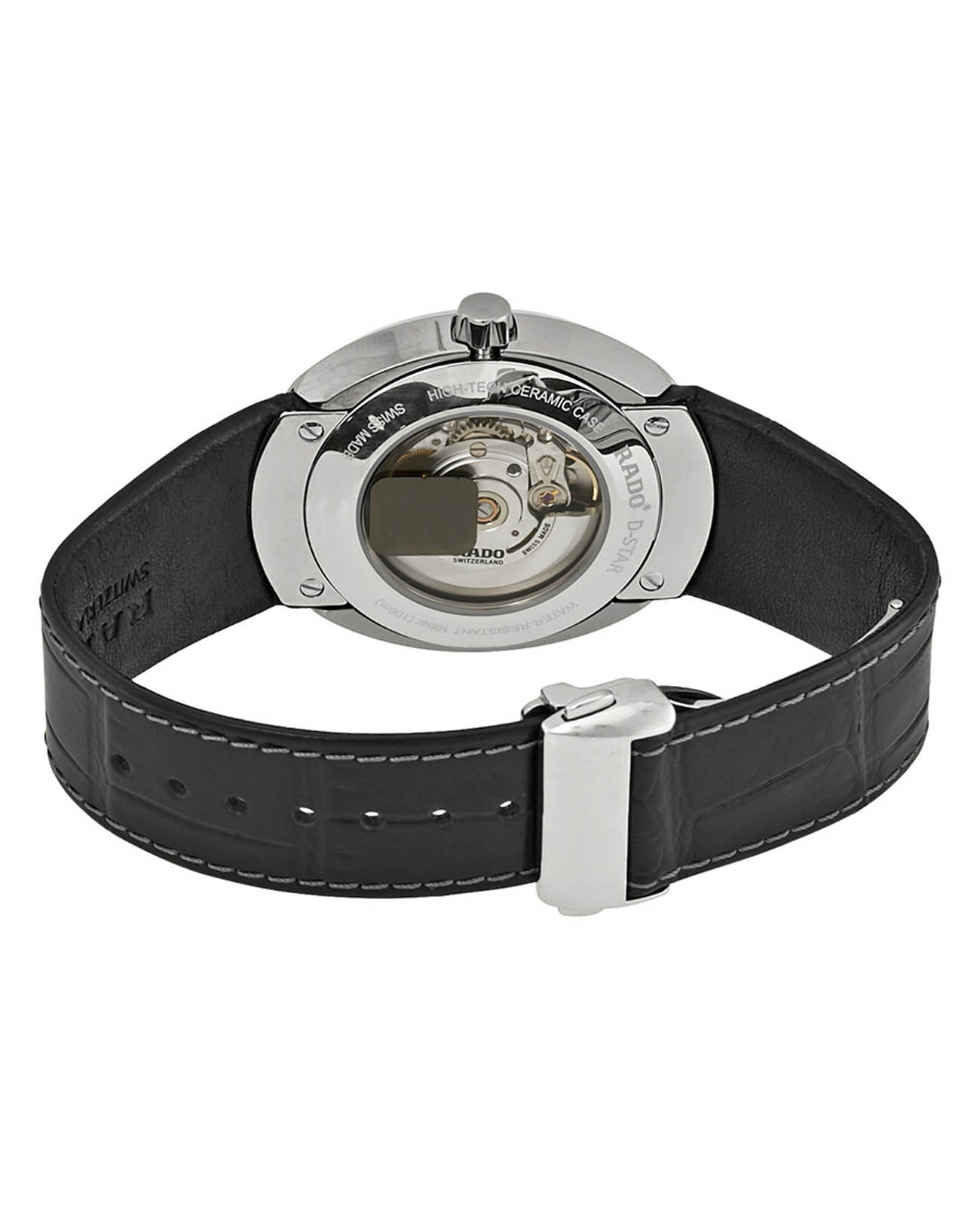 Rado Rado D-Star R15760155,  швейцария мужские часы на браслете кожаный боковой вид