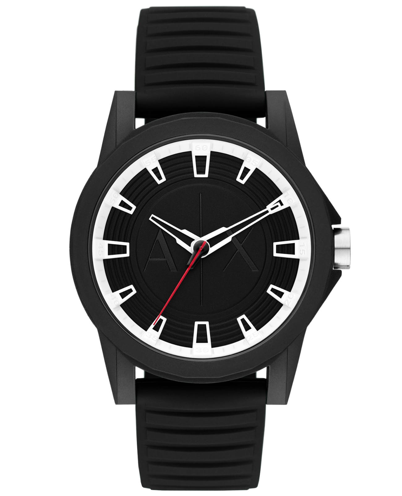 Armani Exchange Armani Exchange Outer Banks AX2520  AX2520 кварцевые мужские часы черный циферблат, браслет силикон — вид спереди
