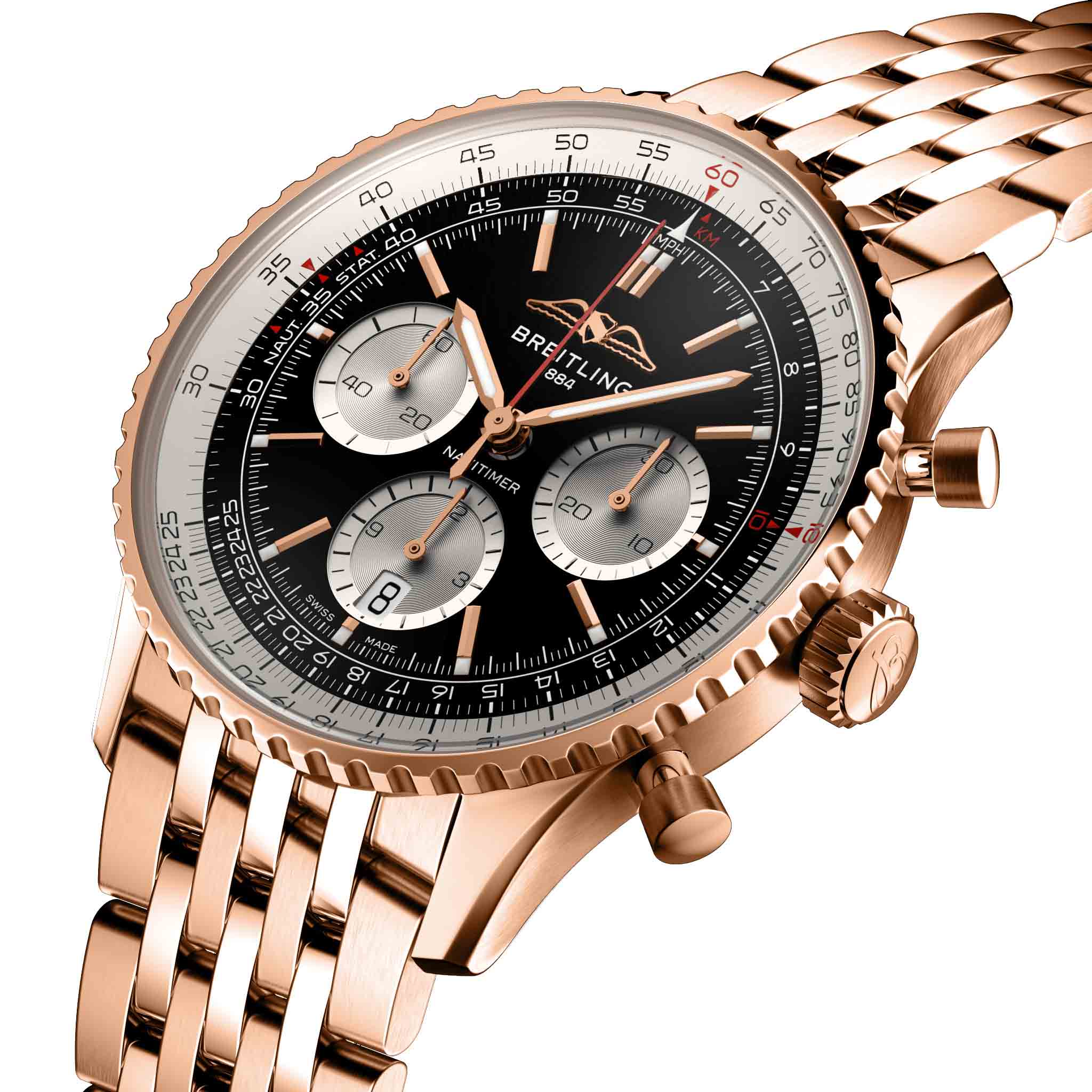 Breitling Breitling Navitimer B01 Chronograph 43 RB0138211B1R1 механические мужские часы часы крупный план черный циферблата