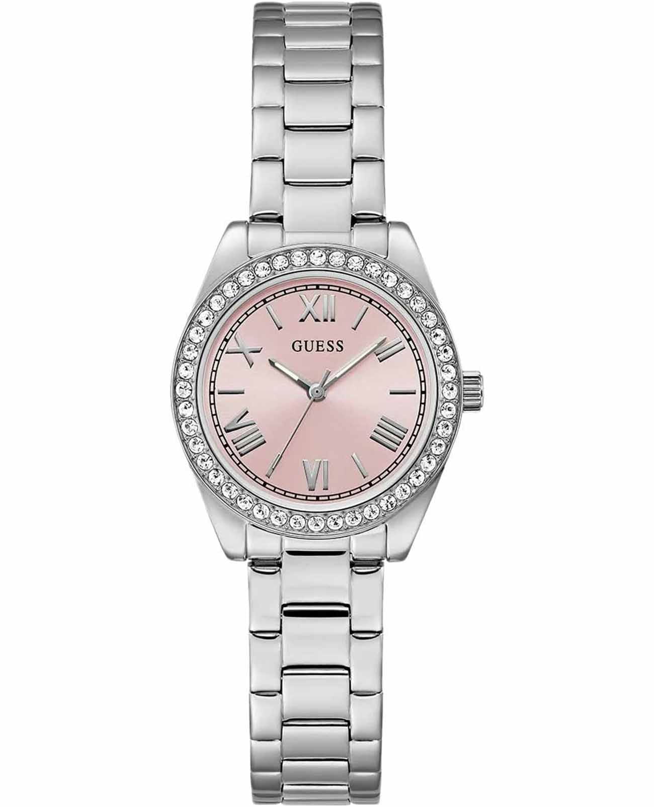 Guess Guess Dress Mini Luna GW0841L4  GW0841L4 кварцевые женские часы розовый циферблат, браслет нержавеющая сталь — вид спереди