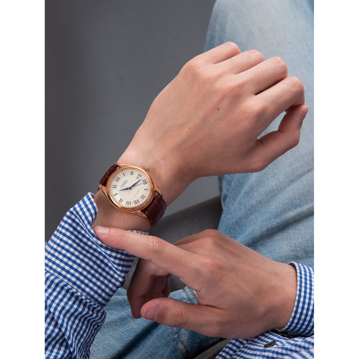 Оригинальные часы Слава Слава Премьер 1493294/300-8215 механические калибр механизма miyota 8215 общий вид