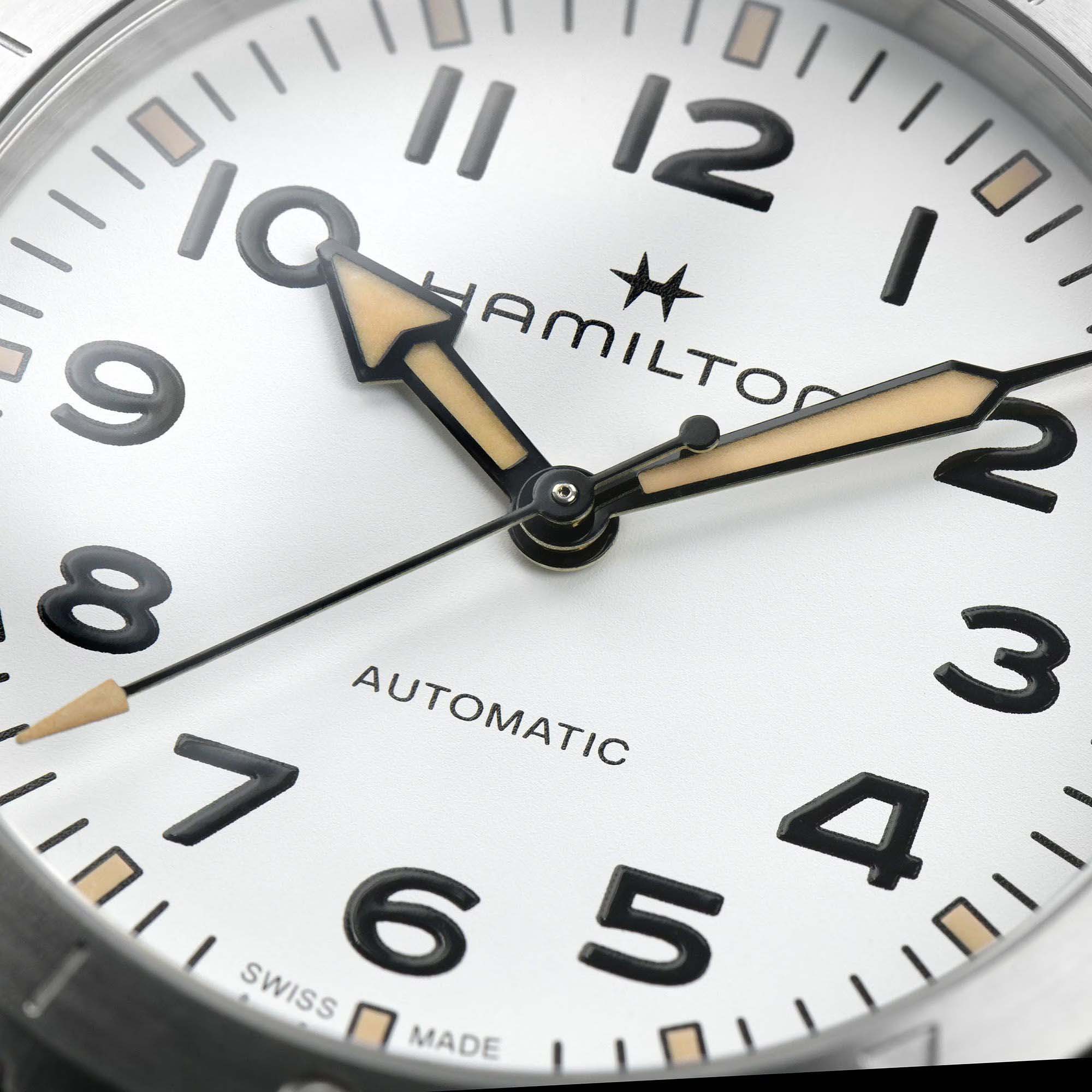 Hamilton Hamilton Khaki Field Mechanical H70225910 женские часы белый циферблат на запястье