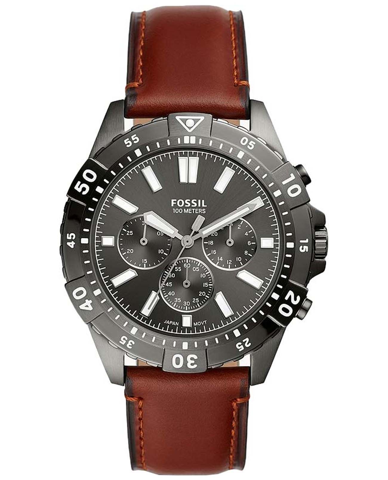 Fossil Fossil FB-01  FS5770  FS5770 кварцевые мужские часы  циферблат, браслет кожаный — вид спереди