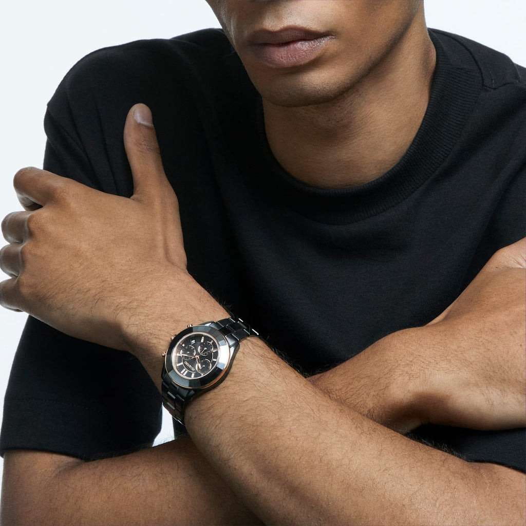 Swarovski Swarovski Octea Lux Sport 5610472,  швейцария женские часы на браслете нержавеющая сталь с pvd-покрытием боковой вид