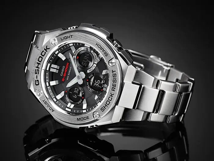 Casio Casio G-Shock GST-S110D-1ADR (GST-S110D-1A) GST G-Steel, наручные мужские часы фото под углом