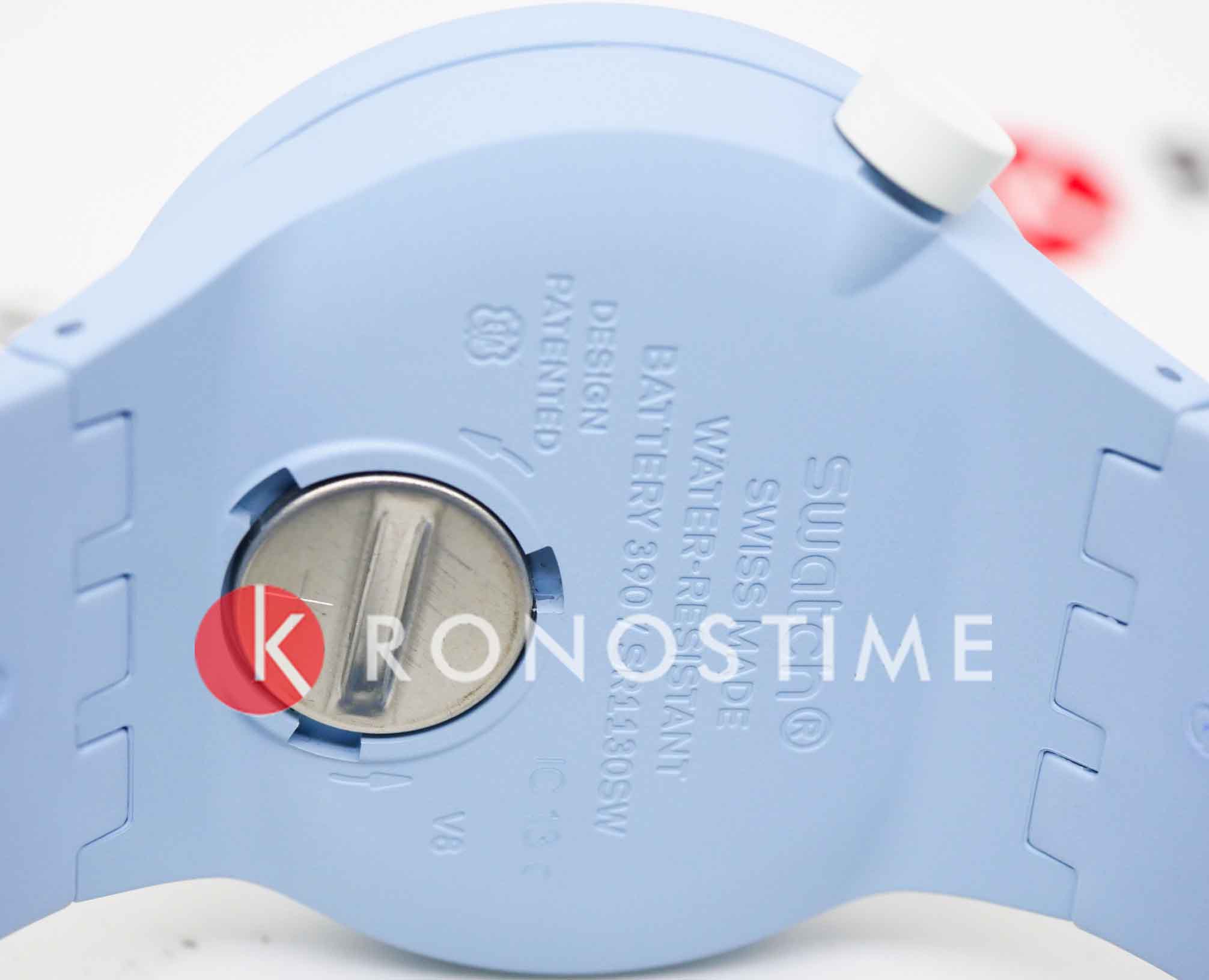 Swatch Swatch Big Bold Bioceramic Lacquered SB03N100 кварцевые мужские часы часы крупный план голубой циферблата