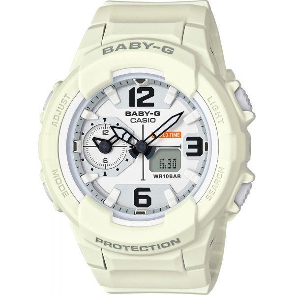 Casio Casio Baby-G BGA-230-7B2  BGA-230-7B2 кварцевые женские часы белый циферблат, браслет пластик — вид спереди