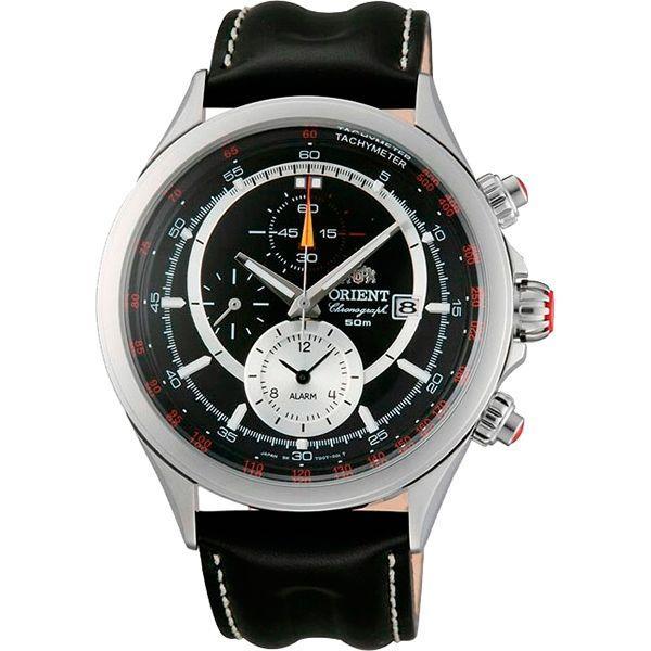 Orient Orient TD0T002B (FTD0T002B)  FTD0T002B кварцевые мужские часы черный циферблат, браслет 18-каратное желтое золото — вид спереди