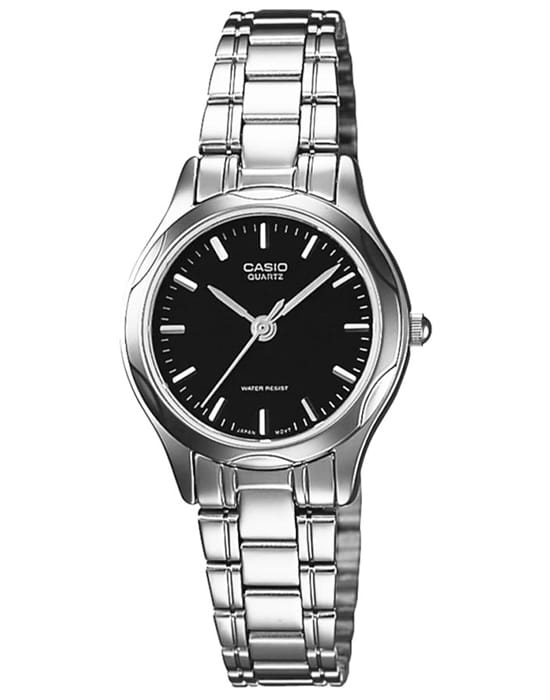 Casio Casio Collection LTP-1275D-1A  LTP-1275D-1A кварцевые женские часы белый циферблат, браслет нержавеющая сталь — вид спереди