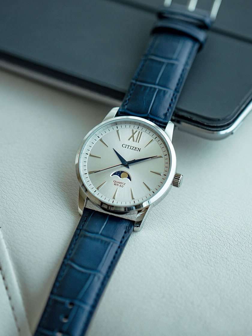 Citizen Citizen Basic Moonphase AK5000-03A мужские часы серебристый циферблат на запястье