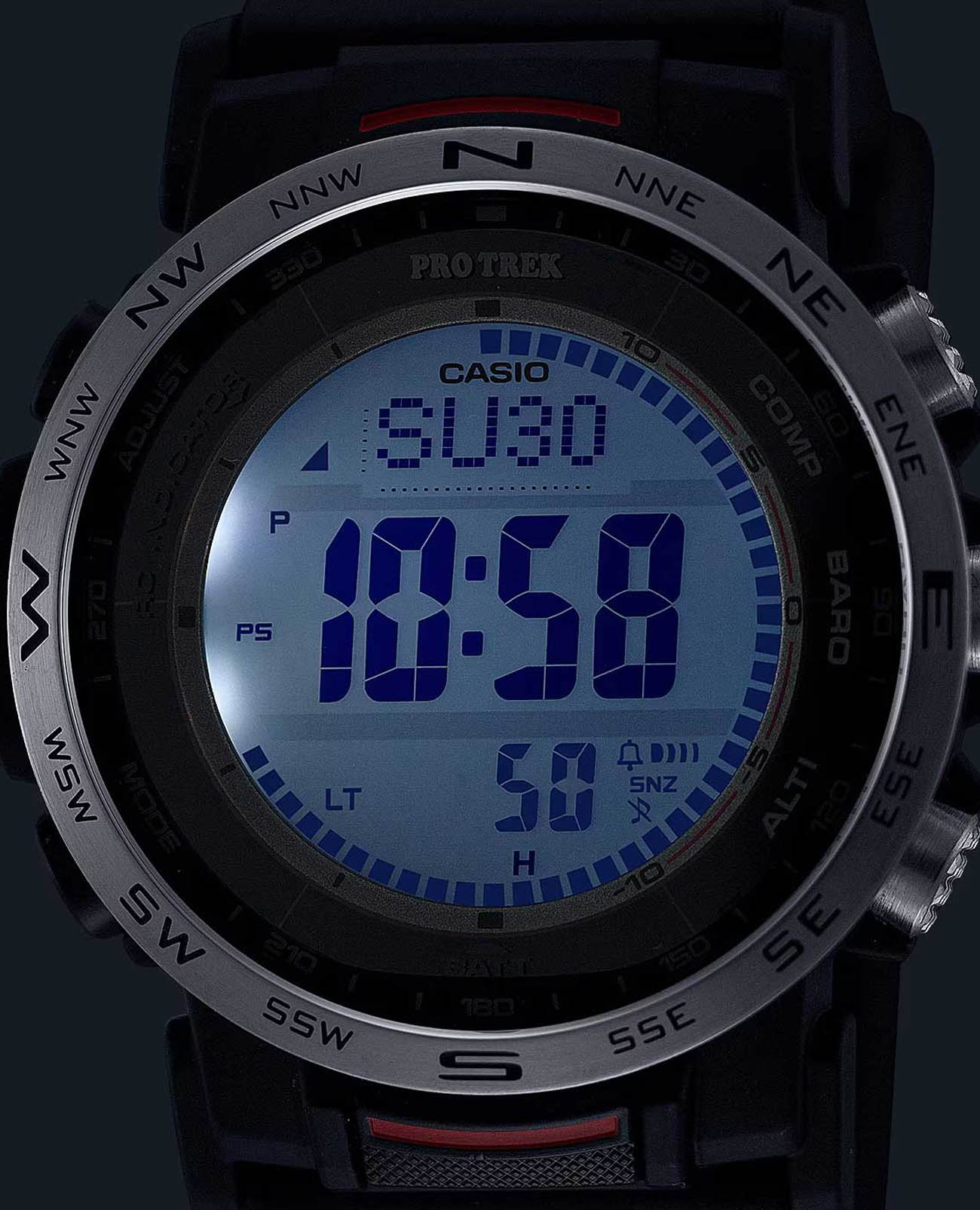 Casio Casio Pro Trek PRW-35-1ADR (PRW-35-1A) кварцевые мужские часы часы крупный план серый циферблата