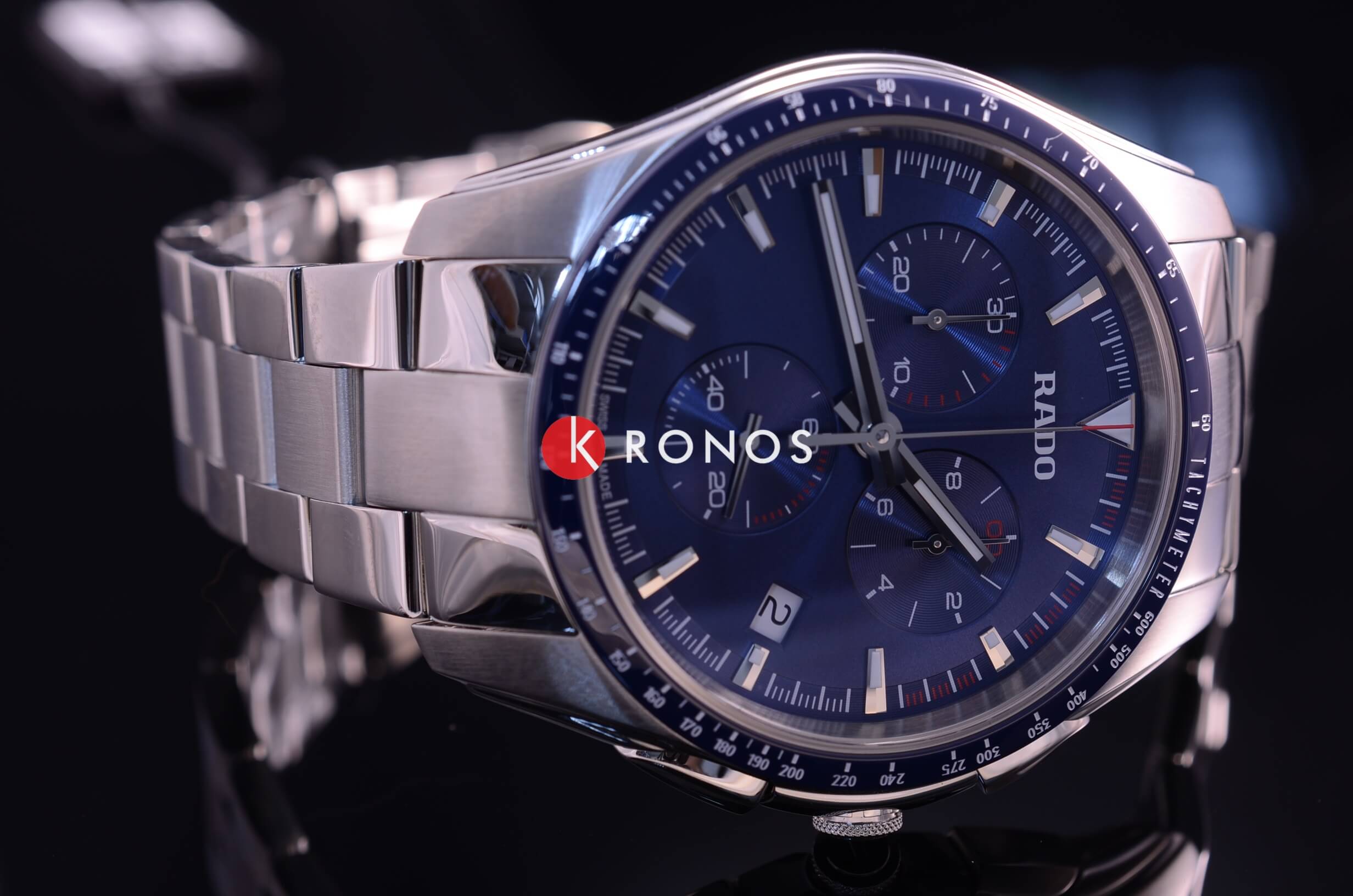 Rado Rado Hyperchrome Chronograph R32259203 кварцевые мужские часы часы крупный план синий циферблата