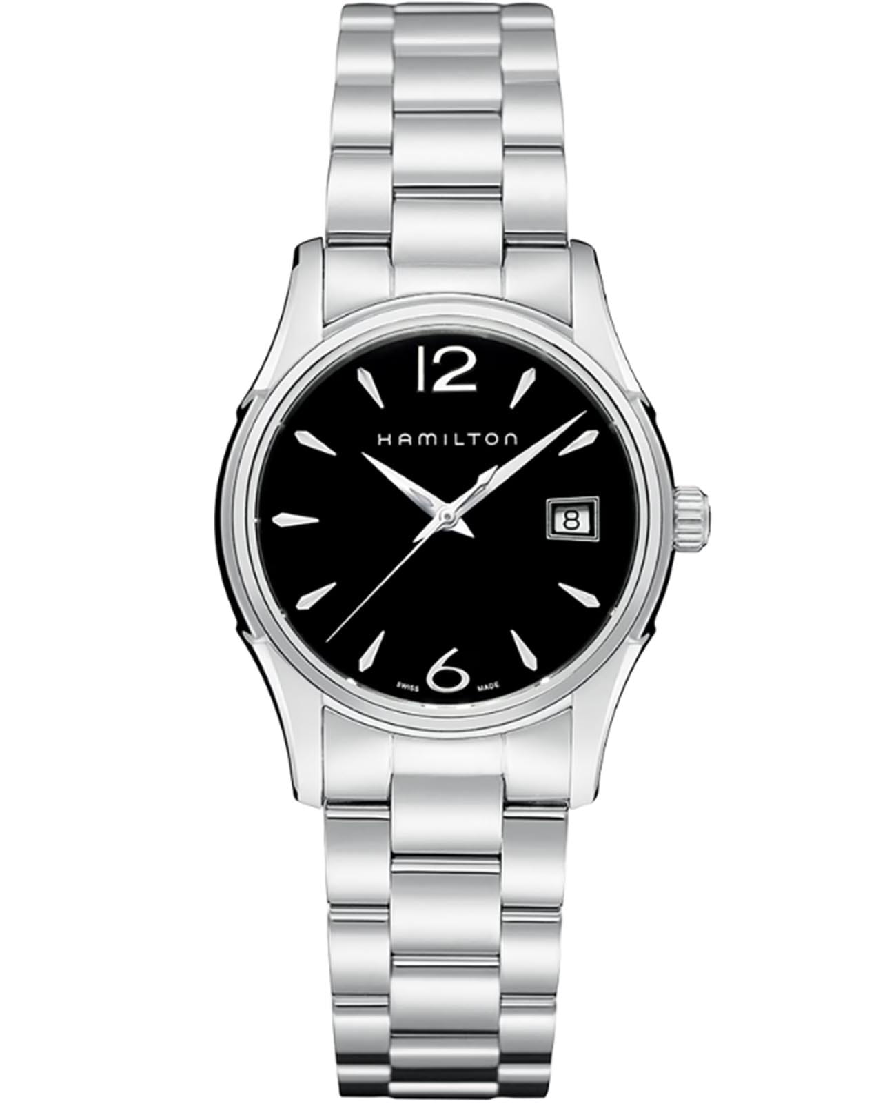 Hamilton Hamilton Jazzmaster Lady Quartz H32351135  H32351135 кварцевые женские часы синий циферблат, браслет нержавеющая сталь — вид спереди