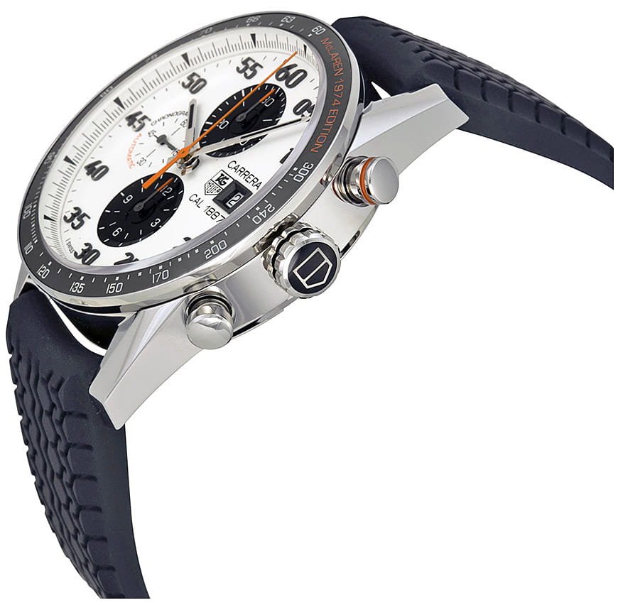 TAG Heuer TAG Heuer McClaren 1974 Carrera CAR2A12.FT6033, carrera швейцария мужские часы на браслете каучук боковой вид