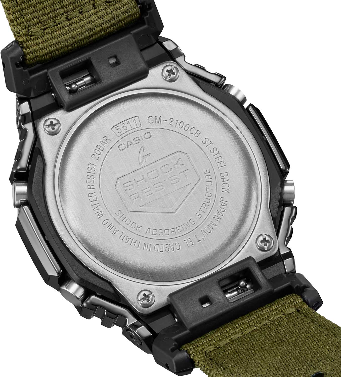 Casio Casio G-Shock GM-2100CB-3ADR (GM-2100CB-3AER), g-shock япония мужские часы на браслете тканевый боковой вид