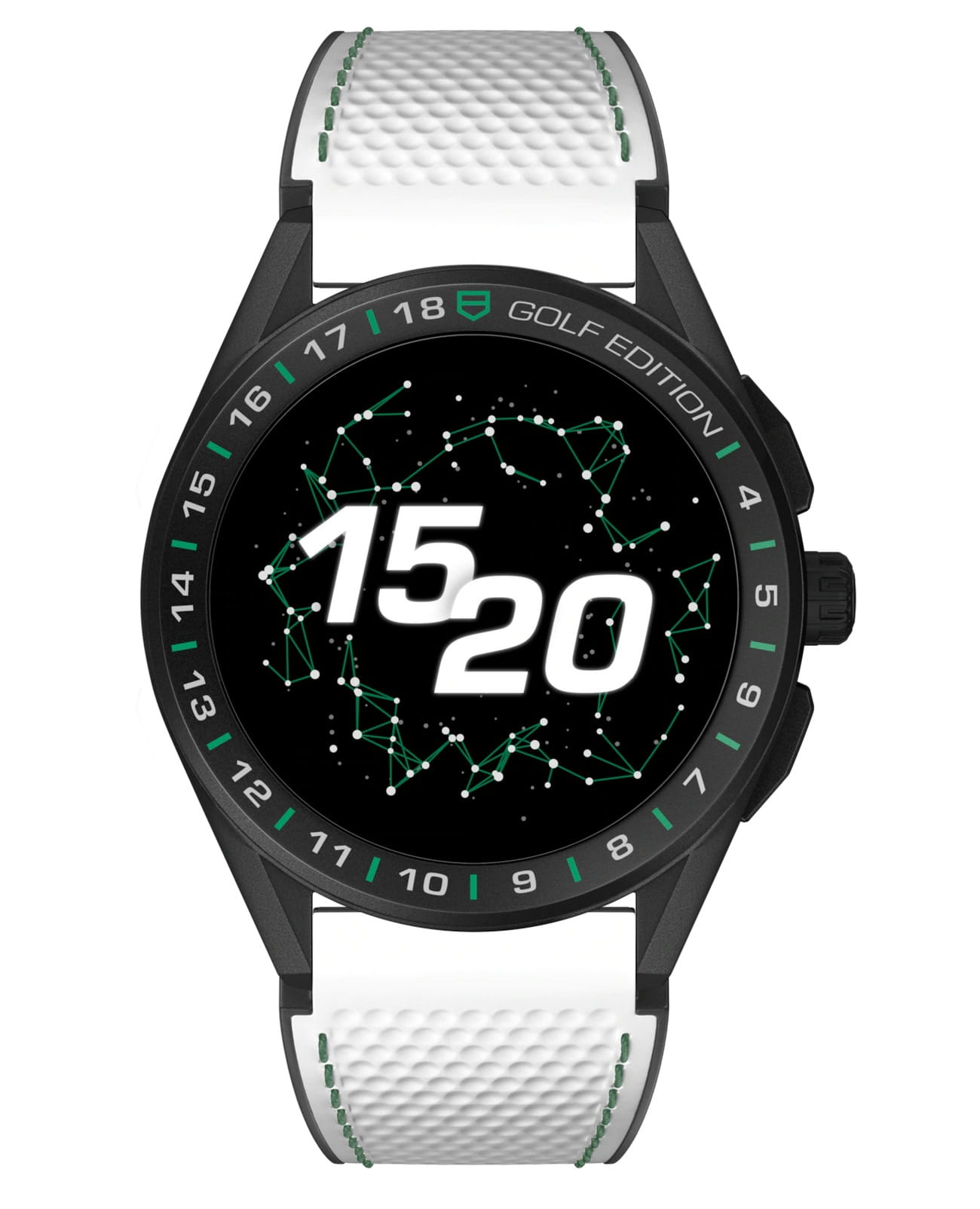 TAG Heuer TAG Heuer Connected Golf Edition SBG8A82.EB0206  SBG8A82.EB0206 электронные мужские часы черный циферблат, браслет каучук — вид спереди